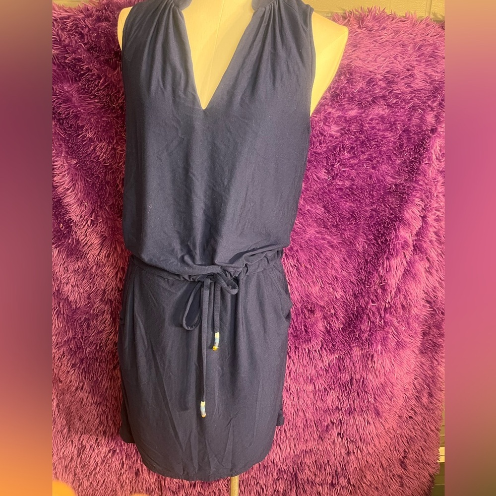 Helen Jon Deep Blue Sleeveless Swim Cover-Up - Picture 2 of 8